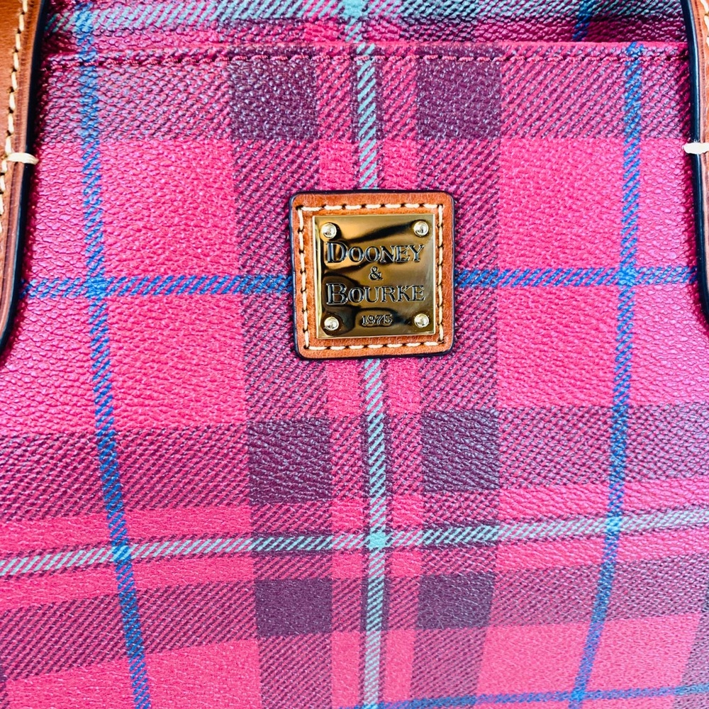 NWT DOONEY & BOURKE TOTE Cranberry Tiverton Plaid - Picture 9 of 12